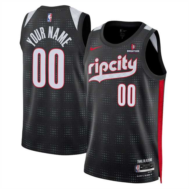 Mens Portland Trail Blazers Active Player Custom Black 2024-25 City Edition Edition Stitched Basketball Jersey